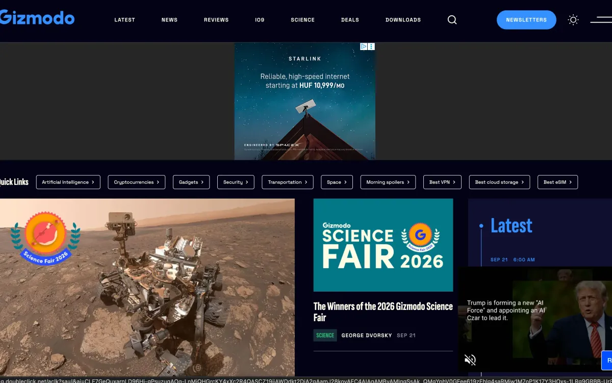 Aperçu de la refonte front-end de Gizmodo