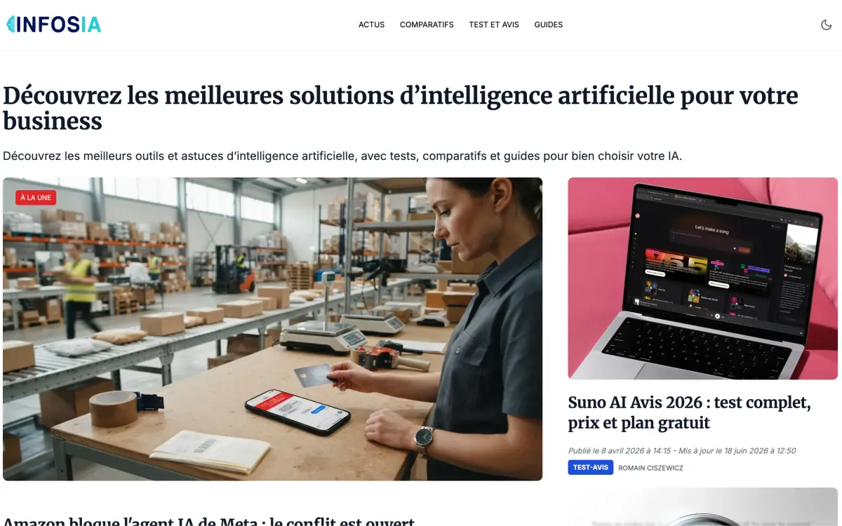 Aperçu du site d'actualité InfosIA.fr